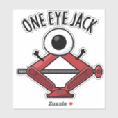 One Eye Jack Funny Car Jack Pun Sticker (Vel)