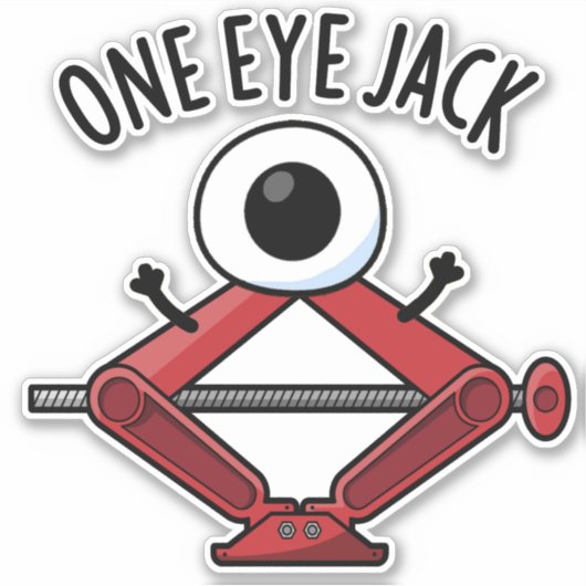One Eye Jack Funny Car Jack Pun Sticker (Voorkant)