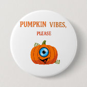 One-Eyed Pumpkin Cyclops – Spooky Halloween Button (Voorkant)