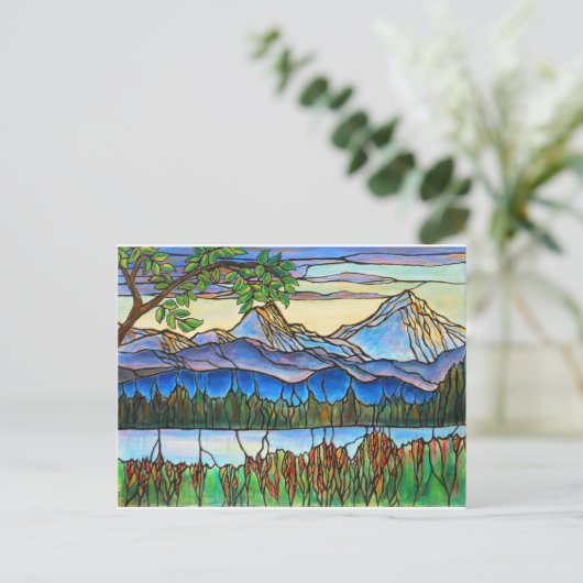 "One Fine Day" Glas in lood Landscape Art! Briefkaart (Staand voorkant)