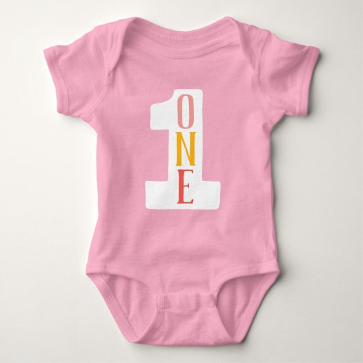 ONE First Birthday Baby Bodysuit (Voorkant)