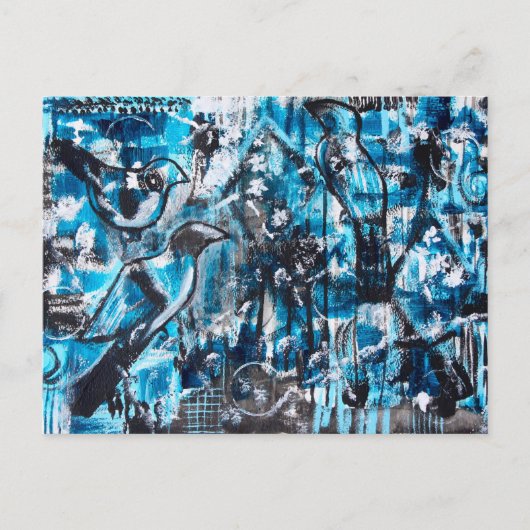 "One for Sorrow, Two for Joy" AcrylArt Briefkaart (Voorkant)