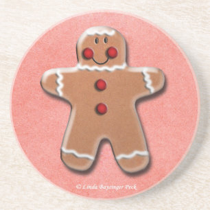 One Gingerbrood Cookie Zandsteen Onderzetter