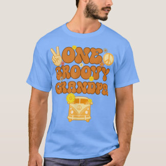 One Groovy Grandpa Retro Ma Hippie Birthday 70s F T-shirt