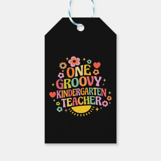 One groovy kindergarten teacher cadeaulabel (Voorkant)
