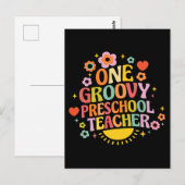 One groovy preschool teacher briefkaart (Voorkant / Achterkant)