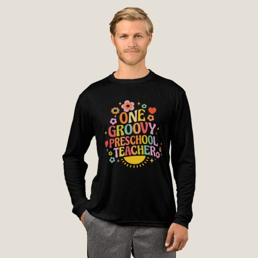 One groovy preschool teacher Tri-Blend shirt (Voorkant)