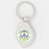 One Groovy Teacher 70's Peace Sign Sleutelhanger (Voorkant)