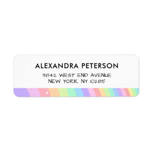 One Groovy Year Retro Pastel Regenboog 1e Verjaard Etiket