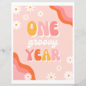 One Groovy Year Sign | Groovy-teken | Groovy Party (Voorkant)