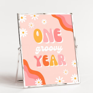 One Groovy Year Sign Groovy-teken Groovy Party