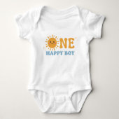 ONE Happy Boy Eerste Verjaardag Onsie, 1e Verjaard Romper (Voorkant)