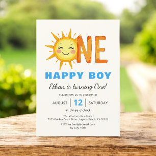 One Happy Boy Sunshine 1e verjaardag Kaart