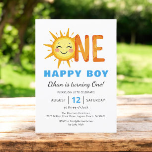 One Happy Boy Sunshine 1e verjaardag Kaart