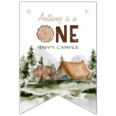 One Happy Camper Beer Forest Eerste Verjaardag Vlaggetjes (Eerste vlag)