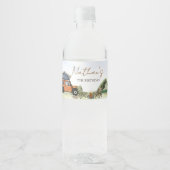 One Happy Camper Camping Boy Birthday Waterfles Etiket (Voorkant)