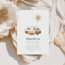 One Happy Camper First Birthday Invitation