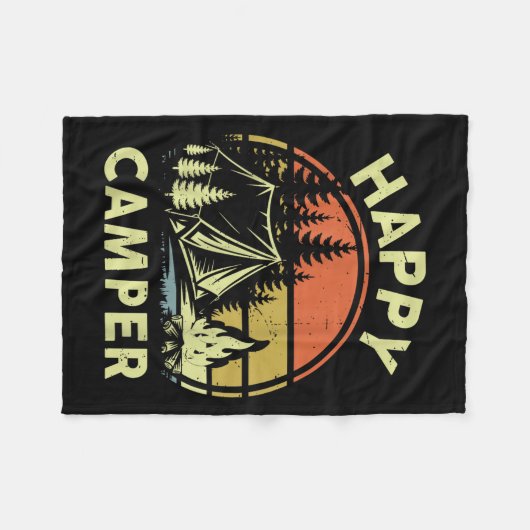 One Happy Camper Toddler Boy Funny Camng Campfire Fleece Deken (Voorkant (Horizontaal))