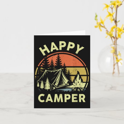 One Happy Camper Toddler Boy Funny Camng Campfire Kaart (Gele Bloem)