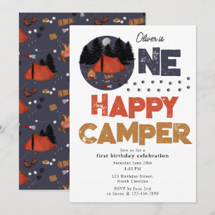 One Happy Camper Uitnodiging 1e Verjaardag Zomer