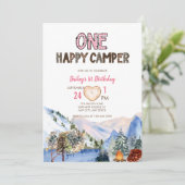 One Happy Camper | Uitnodiging tot kamperen van de (Staand voorkant)