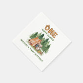 One Happy Camper Woodland Waterverf 1e Verjaardag Servet (Hoek)