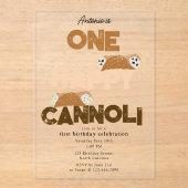 One Happy Cannoli Invite 1st  First Birthday Cute Acryl Uitnodigingen (Voorkant)