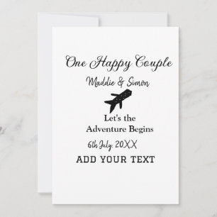 One happy Couple Let's Adventure begint bruiloft c Kaart