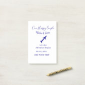 One happy Couple Let's Adventure begint bruiloft c Post-it® Notes (Op bureau)