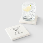 One happy Couple Let's Adventure begint bruiloft c Stenen Onderzetter (Zijkant)