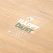 One Happy Daisy Invite 1st  First Birthday Cute Acryl Uitnodigingen (Laagn)