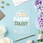 One Happy Daisy Invite 1st  First Birthday Cute Acryl Uitnodigingen (Insitu (Huwelijk))