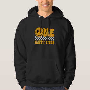 One Happy Dude Groovy 1st Birthday Boys Girls Kind Hoodie