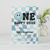 One happy Dude Invitation Kaart (Staand voorkant)