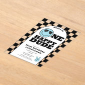 One Happy Dude Invite 1st First Birthday Cute Boy Acryl Uitnodigingen (Laagn)