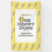 "One Happy Dude" Retro 1e verjaardagsfeest Welkom Spandoek (Verticaal)