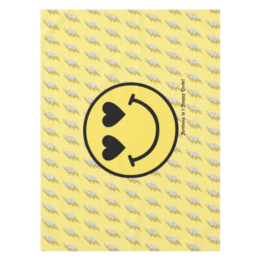 "One Happy Dude" Retro 1e verjaardagsfeestje Tafelkleed (Voorkant)