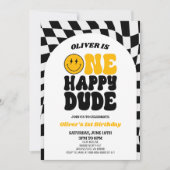 One Happy Dude Retro Arch Eerste 1e Verjaardagsfee Kaart (Voorkant)