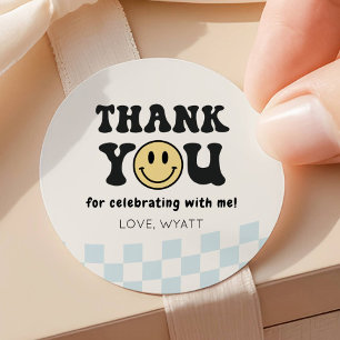 One Happy Dude Smiley 1st Birthday Bedankt Ronde Sticker