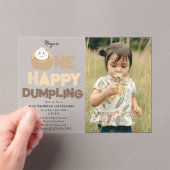 One Happy Dumpling Invite 1st First Birthday Photo Acryl Uitnodigingen (Insitu (Draagbaar))