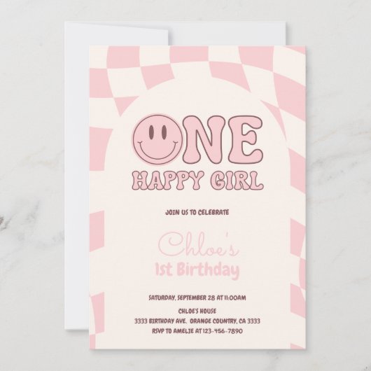 One Happy Girl Invitation (Devant)