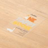 One Happy Goose Invite 1st First Birthday Cute Acryl Uitnodigingen (Laagn)