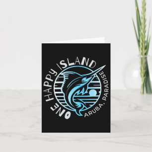 One Happy Island Aruba T-shirt Zeilvis Vissen Typo Kaart