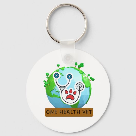 One Health Vet – Vet Global Health Animal Design Sleutelhanger (Voorkant)