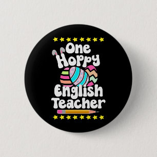 One Hoppy English Teacher Tutor Eggcellent Easter Ronde Button 5,7 Cm