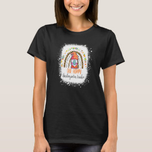 One Hoppy Kindergarten Teacher Leopard Rainbow Gno T-shirt