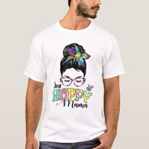 One Hoppy Mama Bunny Easter Day Bun Leopard T-shirt