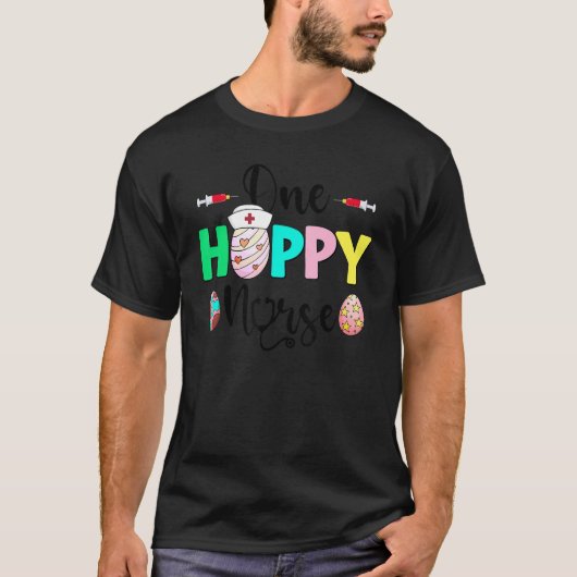 One Hoppy Nurse Squad Bunny Happy Easter Day Zuste T-shirt (Voorkant)