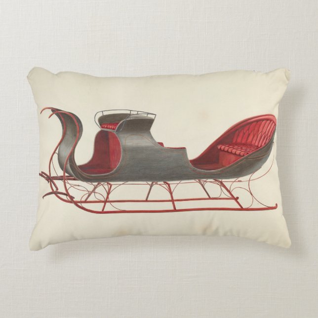 One Horse Open Sleigh - Kerst Accent Kussen (Voorkant)