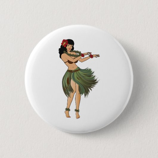 One Hula Girl Dancing Ronde Button 5,7 Cm (Voorkant)